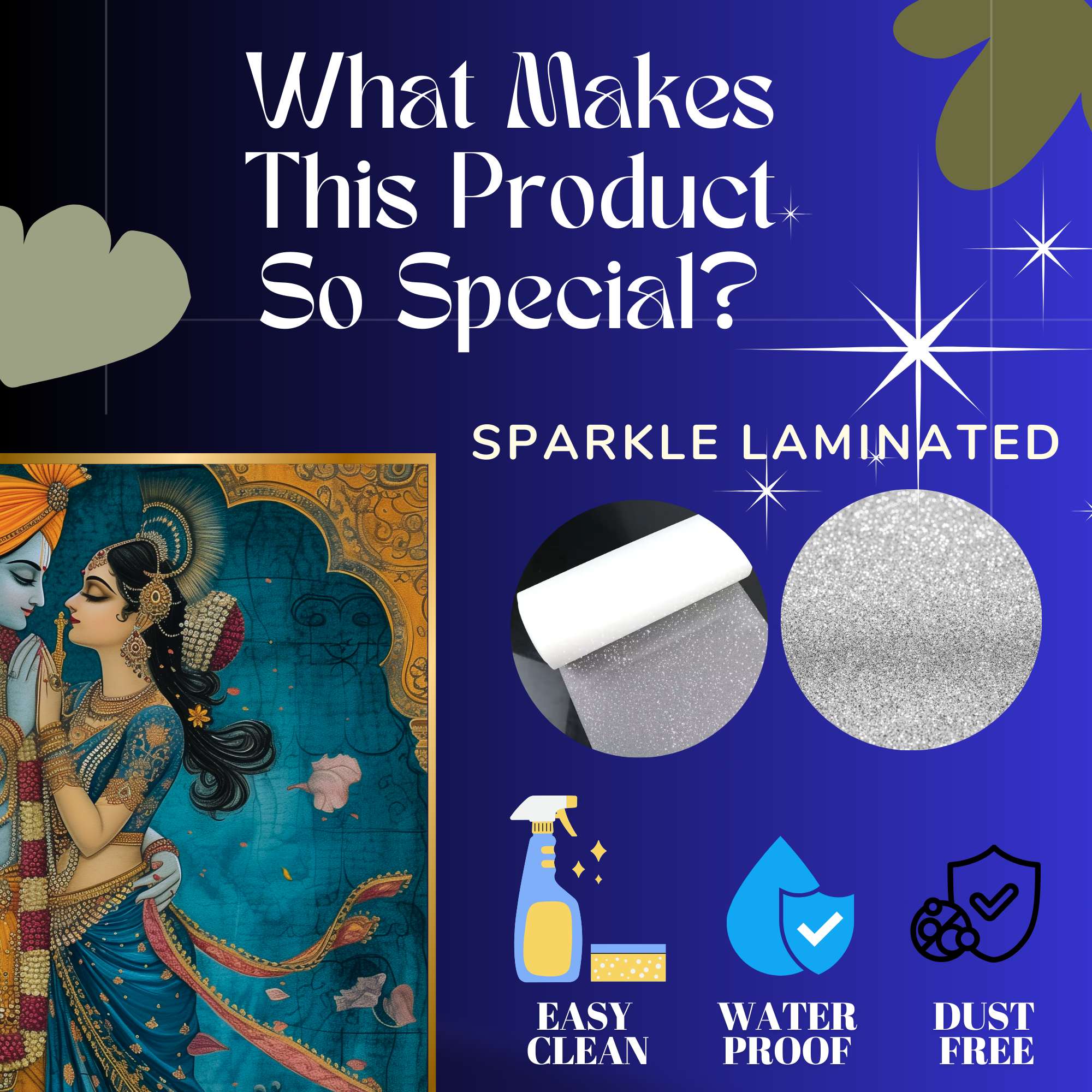 Set of Three Wall Paintings for Wall Dacoration Golden Framed Wall Paintings for Living Room & Bedroom Wall Art for Home Decoration & Office Wall Décor (24x18 inch CH-GD3-12) - Image 2